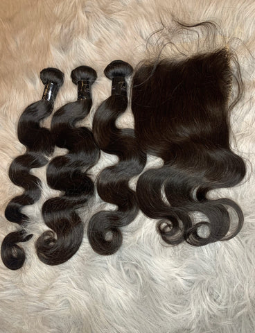 BODY WAVE 5X5 CLOSURE & 3 BUNDLE DEAL